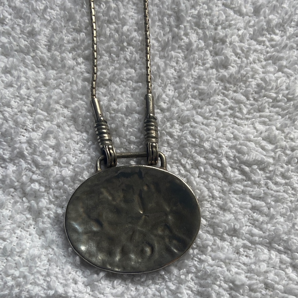 Silpada sterling textured pendant necklace
